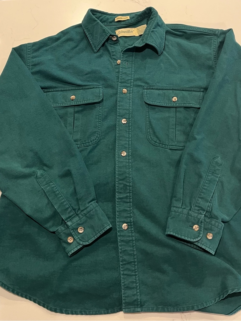 Vintage St. Johns Bay Chamois Button Up XL Heavyweight 100% Cotton Gorpcore